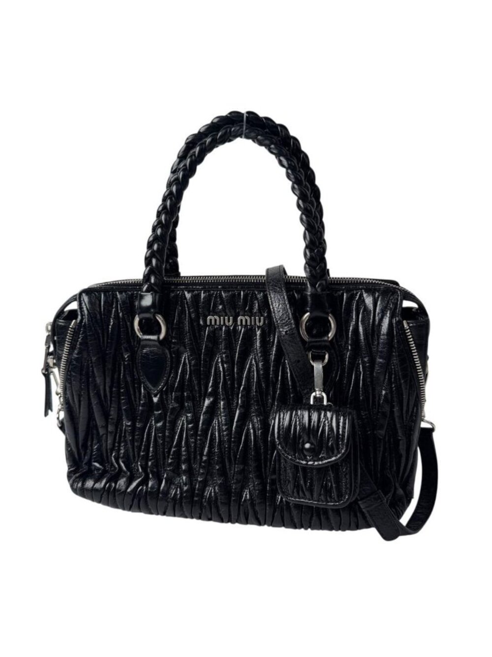 Miu Miu Matelasse Shine Leather 2-Way Shoulder Bag